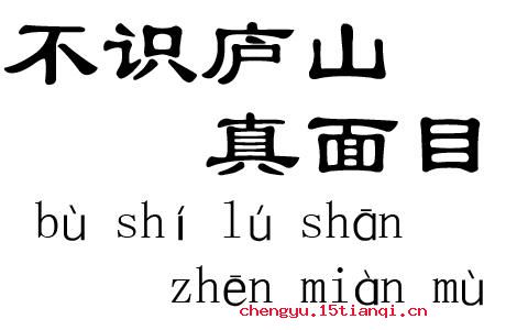 不识庐山真面目的故事_不识庐山真面目典故